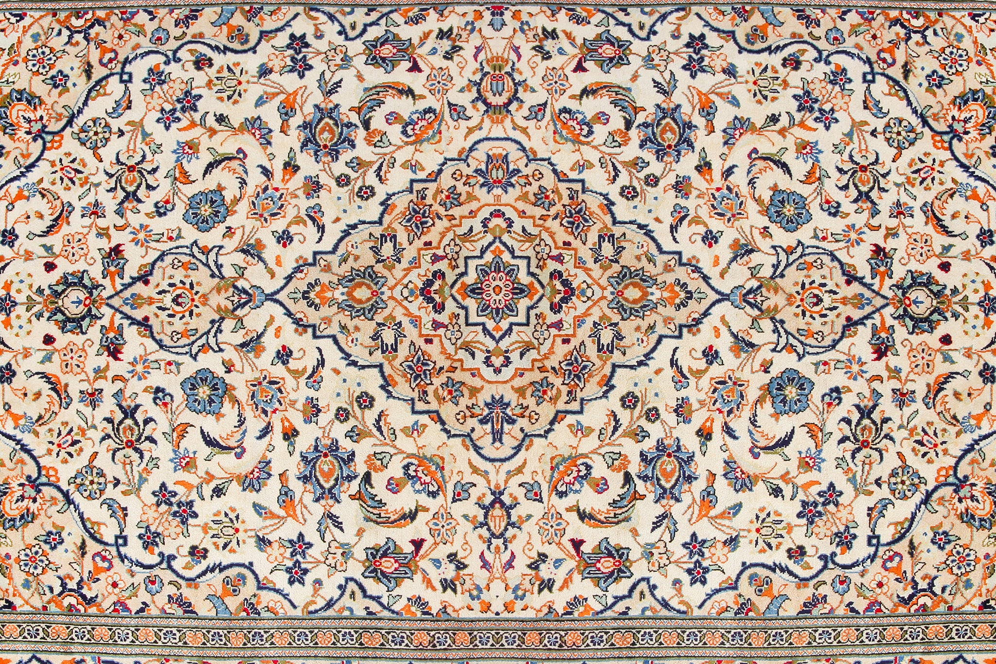 Multicolored Kashan Rug